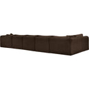 Meridian Shaggy Brown Corduroy Performance Fabric Modular Sectional IMAGE 6