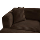 Meridian Shaggy Brown Corduroy Performance Fabric Modular Sectional IMAGE 10