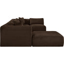 Meridian Shaggy Brown Corduroy Performance Fabric Modular Sectional IMAGE 4