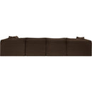 Meridian Shaggy Brown Corduroy Performance Fabric Modular Sectional IMAGE 5