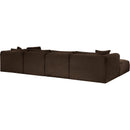 Meridian Shaggy Brown Corduroy Performance Fabric Modular Sectional IMAGE 7
