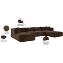 Meridian Shaggy Brown Corduroy Performance Fabric Modular Sectional IMAGE 12