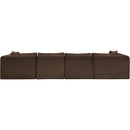Meridian Shaggy Brown Corduroy Performance Fabric Modular Sectional IMAGE 5