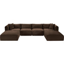 Meridian Shaggy Brown Corduroy Performance Fabric Modular Sectional IMAGE 6
