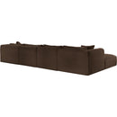 Meridian Shaggy Brown Corduroy Performance Fabric Modular Sectional IMAGE 7