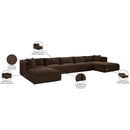 Meridian Shaggy Brown Corduroy Performance Fabric Modular Sectional IMAGE 14
