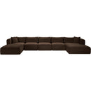 Meridian Shaggy Brown Corduroy Performance Fabric Modular Sectional IMAGE 3