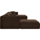 Meridian Shaggy Brown Corduroy Performance Fabric Modular Sectional IMAGE 4