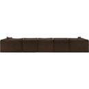 Meridian Shaggy Brown Corduroy Performance Fabric Modular Sectional IMAGE 5