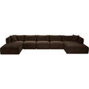Meridian Shaggy Brown Corduroy Performance Fabric Modular Sectional IMAGE 6