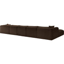 Meridian Shaggy Brown Corduroy Performance Fabric Modular Sectional IMAGE 7