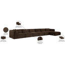 Meridian Shaggy Brown Corduroy Performance Fabric Modular Sectional IMAGE 13
