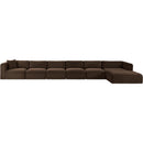 Meridian Shaggy Brown Corduroy Performance Fabric Modular Sectional IMAGE 3
