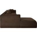 Meridian Shaggy Brown Corduroy Performance Fabric Modular Sectional IMAGE 4