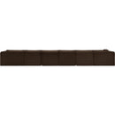 Meridian Shaggy Brown Corduroy Performance Fabric Modular Sectional IMAGE 5