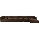 Meridian Shaggy Brown Corduroy Performance Fabric Modular Sectional IMAGE 6