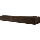 Meridian Shaggy Brown Corduroy Performance Fabric Modular Sectional IMAGE 7