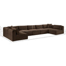 Meridian Shaggy Brown Corduroy Performance Fabric Modular Sectional IMAGE 12