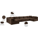 Meridian Shaggy Brown Corduroy Performance Fabric Modular Sectional IMAGE 13