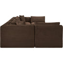 Meridian Shaggy Brown Corduroy Performance Fabric Modular Sectional IMAGE 4