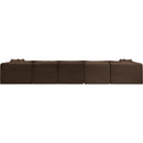 Meridian Shaggy Brown Corduroy Performance Fabric Modular Sectional IMAGE 5