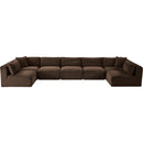Meridian Shaggy Brown Corduroy Performance Fabric Modular Sectional IMAGE 6