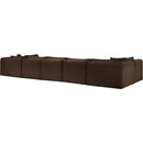 Meridian Shaggy Brown Corduroy Performance Fabric Modular Sectional IMAGE 7
