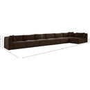 Meridian Shaggy Brown Corduroy Performance Fabric Modular Sectional IMAGE 13