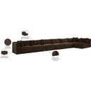Meridian Shaggy Brown Corduroy Performance Fabric Modular Sectional IMAGE 14