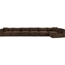 Meridian Shaggy Brown Corduroy Performance Fabric Modular Sectional IMAGE 3