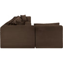 Meridian Shaggy Brown Corduroy Performance Fabric Modular Sectional IMAGE 4