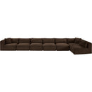 Meridian Shaggy Brown Corduroy Performance Fabric Modular Sectional IMAGE 6