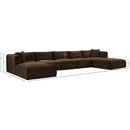 Meridian Shaggy Brown Corduroy Performance Fabric Modular Sectional IMAGE 11