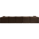 Meridian Shaggy Brown Corduroy Performance Fabric Modular Sectional IMAGE 5