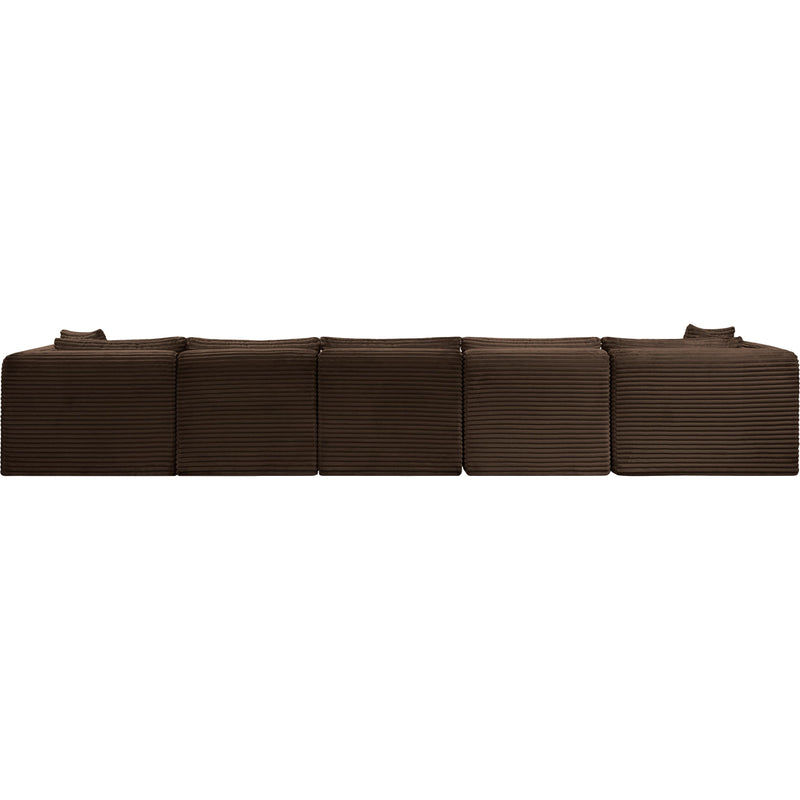 Meridian Shaggy Brown Corduroy Performance Fabric Modular Sectional IMAGE 5