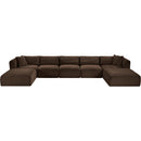 Meridian Shaggy Brown Corduroy Performance Fabric Modular Sectional IMAGE 6