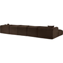 Meridian Shaggy Brown Corduroy Performance Fabric Modular Sectional IMAGE 7