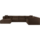 Meridian Shaggy Brown Corduroy Performance Fabric Modular Sectional IMAGE 3