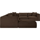 Meridian Shaggy Brown Corduroy Performance Fabric Modular Sectional IMAGE 4