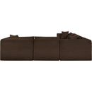 Meridian Shaggy Brown Corduroy Performance Fabric Modular Sectional IMAGE 5
