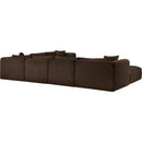 Meridian Shaggy Brown Corduroy Performance Fabric Modular Sectional IMAGE 7