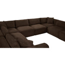 Meridian Shaggy Brown Corduroy Performance Fabric Modular Sectional IMAGE 11