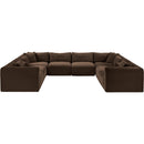 Meridian Shaggy Brown Corduroy Performance Fabric Modular Sectional IMAGE 3