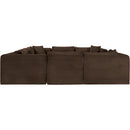 Meridian Shaggy Brown Corduroy Performance Fabric Modular Sectional IMAGE 4