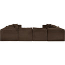 Meridian Shaggy Brown Corduroy Performance Fabric Modular Sectional IMAGE 5