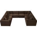 Meridian Shaggy Brown Corduroy Performance Fabric Modular Sectional IMAGE 6