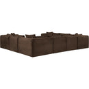 Meridian Shaggy Brown Corduroy Performance Fabric Modular Sectional IMAGE 7
