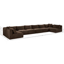 Meridian Shaggy Brown Corduroy Performance Fabric Modular Sectional IMAGE 12