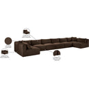 Meridian Shaggy Brown Corduroy Performance Fabric Modular Sectional IMAGE 13