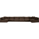 Meridian Shaggy Brown Corduroy Performance Fabric Modular Sectional IMAGE 3